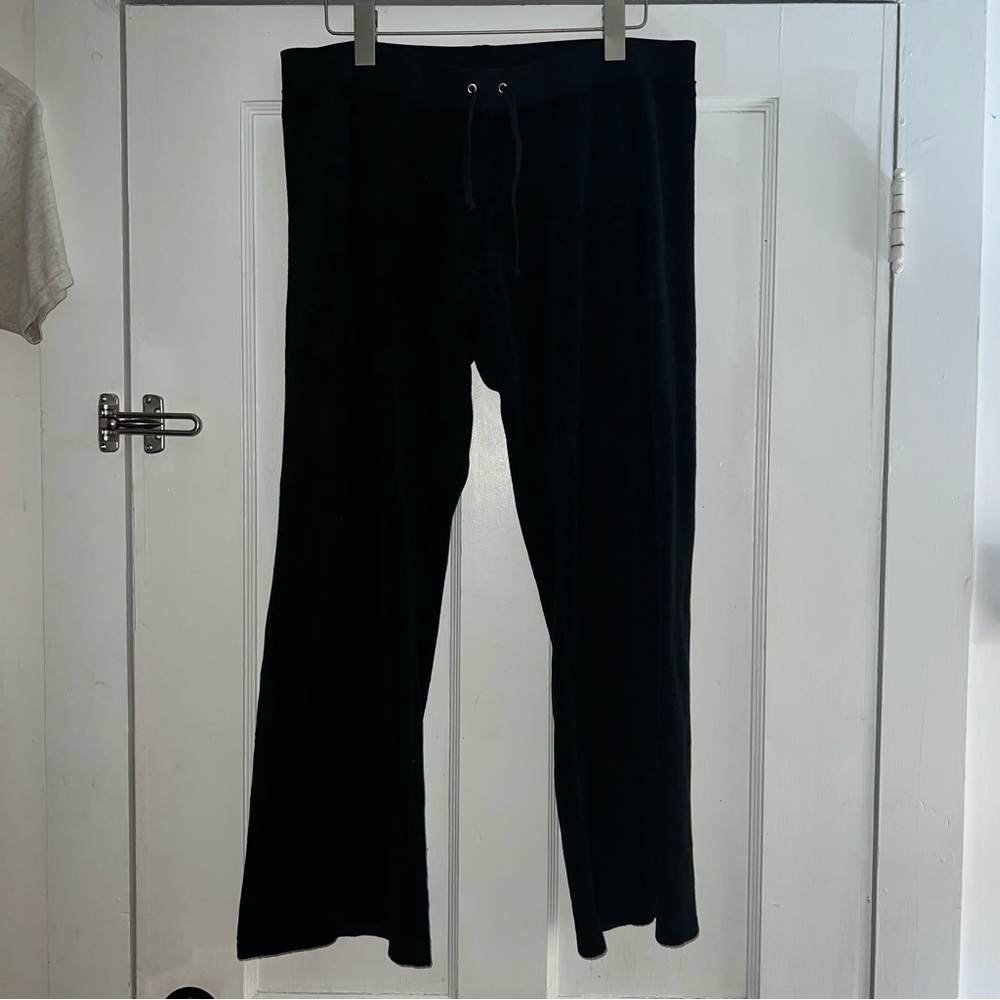 Juicy Couture Black Wide Leg Terry Pant